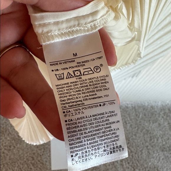 Banana Republic White Pleated Pullover Dress Size Medium EUC - Picture 5 of 5